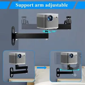 360° Adjustable Heavy-Duty Projector Stand, Wall-Mounted Folding Gimbal Bracket, Durable Iron Frame, Easy Installation, Home Theater & CCTV