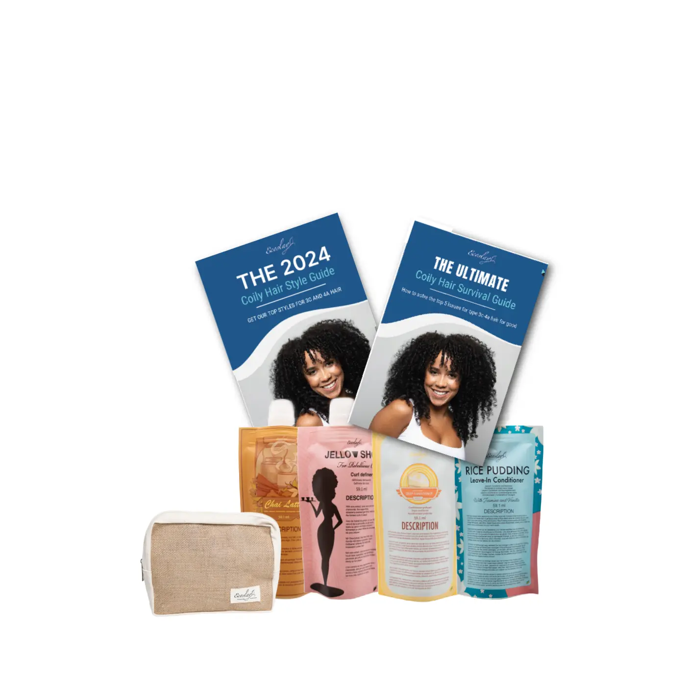 Ecoslay Coily Essentials Sample Set – Wash Day Kit for Coily Hair with Styling & Moisture Staples Gel Haircare