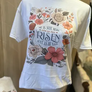 He Is Not Here For He Has Risen T-Shirt on White