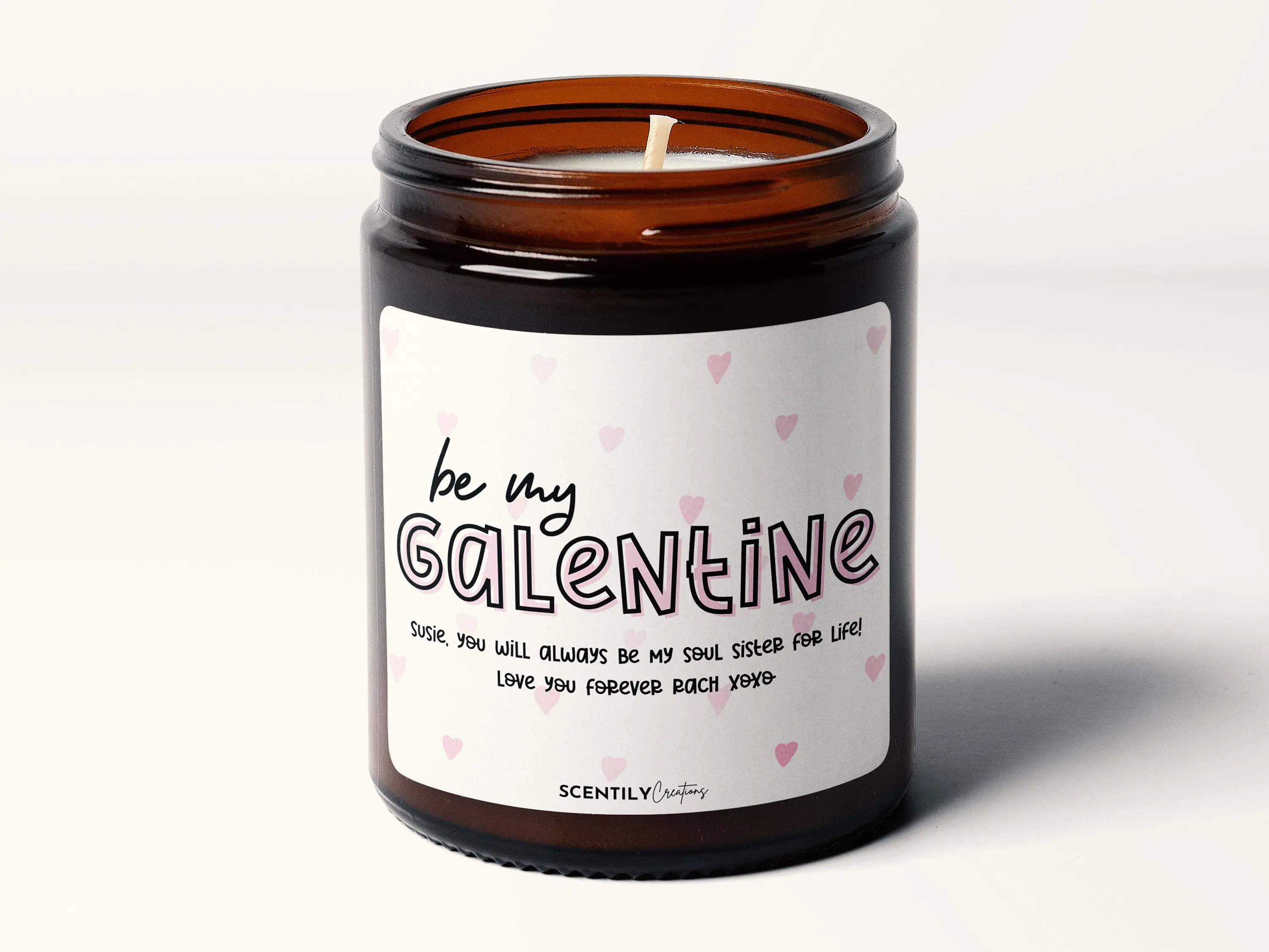 Be My Galentine Girl Power Friendship Personalised Message Soy Wax Candle