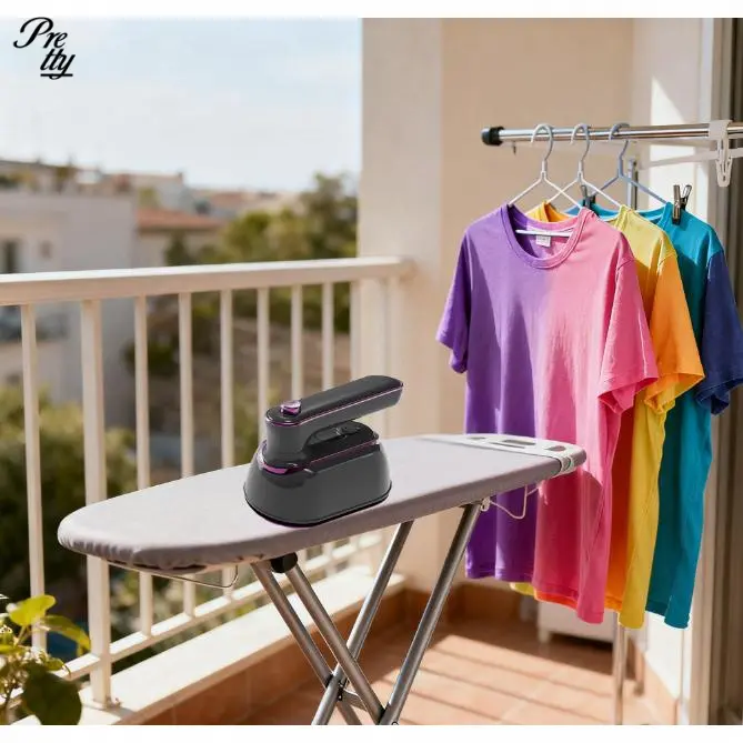 Travel Portable Clothes Steamer 2-in-1 Mini Handheld Ironing Machine Purple Foldable Large Steam Electric Iron Dry and Wet Dual Ironing Home Dormitory Essentials Love Cozy Household Accessories