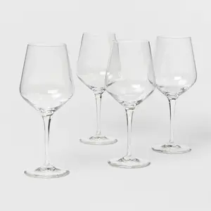 22oz 4pk Glass Atherton Red Wine Glasses - Threshold: Traditional Style, Dishwasher-Safe, BPA & Lead-Free Drinkware