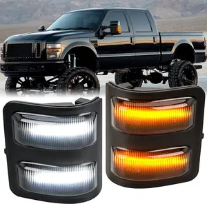 Nilight Side Mirror Marker Light Switchback Amber Turn Signals Lights White Parking Lamp Smoked Lens Plug and Play Compatible With 2008-2016 Ford F250 F350 F450 F550 Super Duty