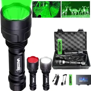Ultra Bright Tactical Flashlight, High Power 350 Yards, Rechargeable, Aluminum Alloy, Long Range Flashlight, Outdoor Adventure Hands-Free Flashlight, Night Observation for Wildlife, Exploration, Fishing, Outdoor Gear, Camping and Hiking