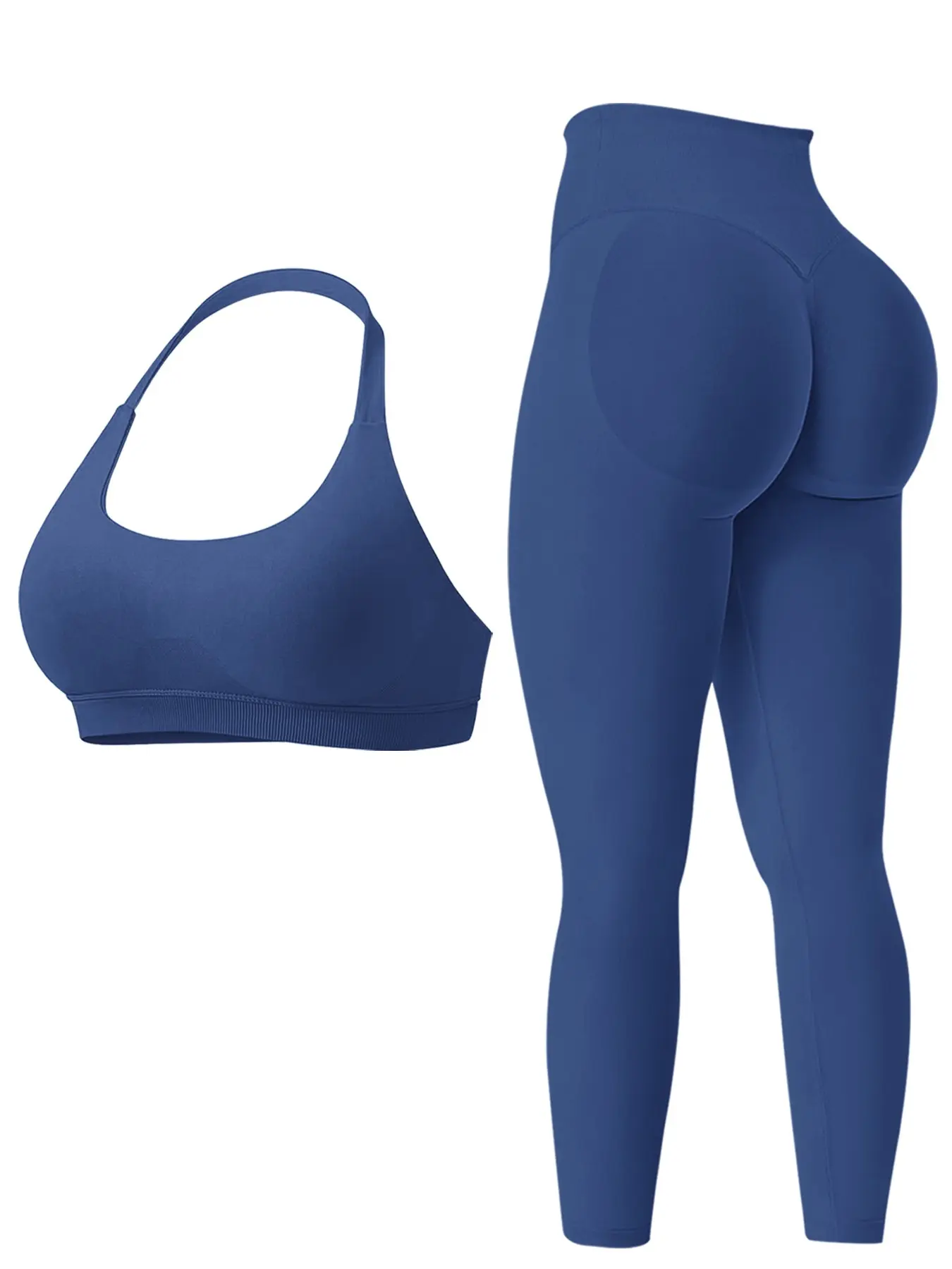 Women's Breathable High-Stretch Sporty Two-Piece Set, Gym Sets, Gym Exercise Activewear, Workout Gym Clothing, Workout Running Clothes, Seamless Backless Sports Bra & Stretchy Leggings, Suitable for Running and Fitness, Fitness Outfit, Sportswear Set