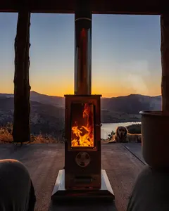 Revere Outdoor Heater- 90,000 BTU's 100% Stainless Steel, Smokeless, Wood Pellet-Powered, Gravity-Fed, Made in USA, Perfect for Patios & Decks
