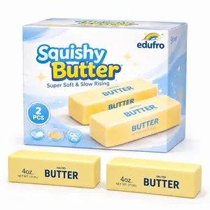 2PCS butter squishy, stress toy, realistic butter stick, fidget, slow rebound, slow rising, soft squeeze, stress relief, sensory toy.