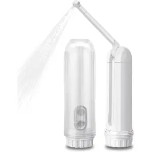 Portable Electric Bidet Sprayer - Handheld Travel Bidet with 2 Pressure Modes - Waterproof Foldable Pocket-Sized & Cordless for Bathroom Ultimate Personal Hygiene Cleaning at Home and Camping, White