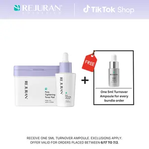 REJURAN Pore Tightening Ampoule and Pore Tightening Toner Pad – PDRx & c-PDRN with AHA/PHA/BHA/LHA