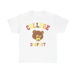 "College Dropout" Inspired Graphic Tee Menswear Retro Shirt T-Shirt Top Vintage Comfy Classic Cotton Casual Tshirt Streetwear