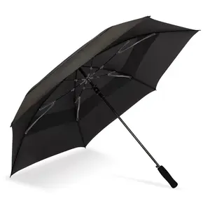 ShedRain Vortex 62 in Golf Umbrella - Black/Charcoal: Auto-Open, Solid Polyester, Plastic Handle