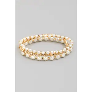 Ball Beaded Stackable Bracelet Set