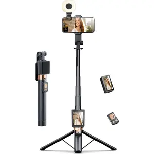 3 in1 Phone Tripod 67'' with Vlog Selfie  with Light, 2'' in  Camera Screen Mirroring with  Remote, Selfie Stick Tripod Vlog  for Phone Android  Content Creator