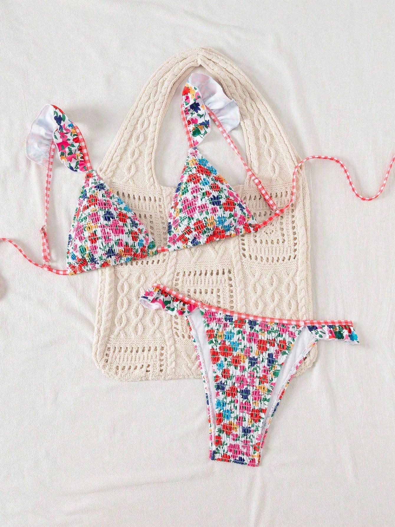 Two-Piece Set Women's Pineapple Print Bikini Set, Casual Fruit Print Swim Top & Swim Bottom, Ladies Summer Swimsuit Beachwear Fit for Beach Holiday Vacation