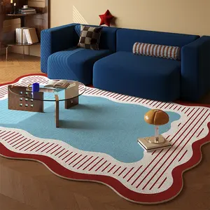 Modern Irregular Large Area Living Room Carpet, Creative Colorful Line Design, Non-Slip Washable Soft Bedroom Rug, Home Decor Sofa Table Mat, Boho Area Rug