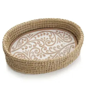 Curly Fern Bread Warmer Basket, Kitchen Bakeware Accessory, Oven-Safe Baking Utensil