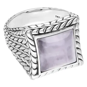 Tiffany Kay Studio Sterling Herringbone Rose Quartz Ring