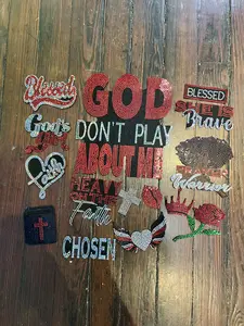 GOD DON'T PLAY ABOUT ME BLING Patch Set