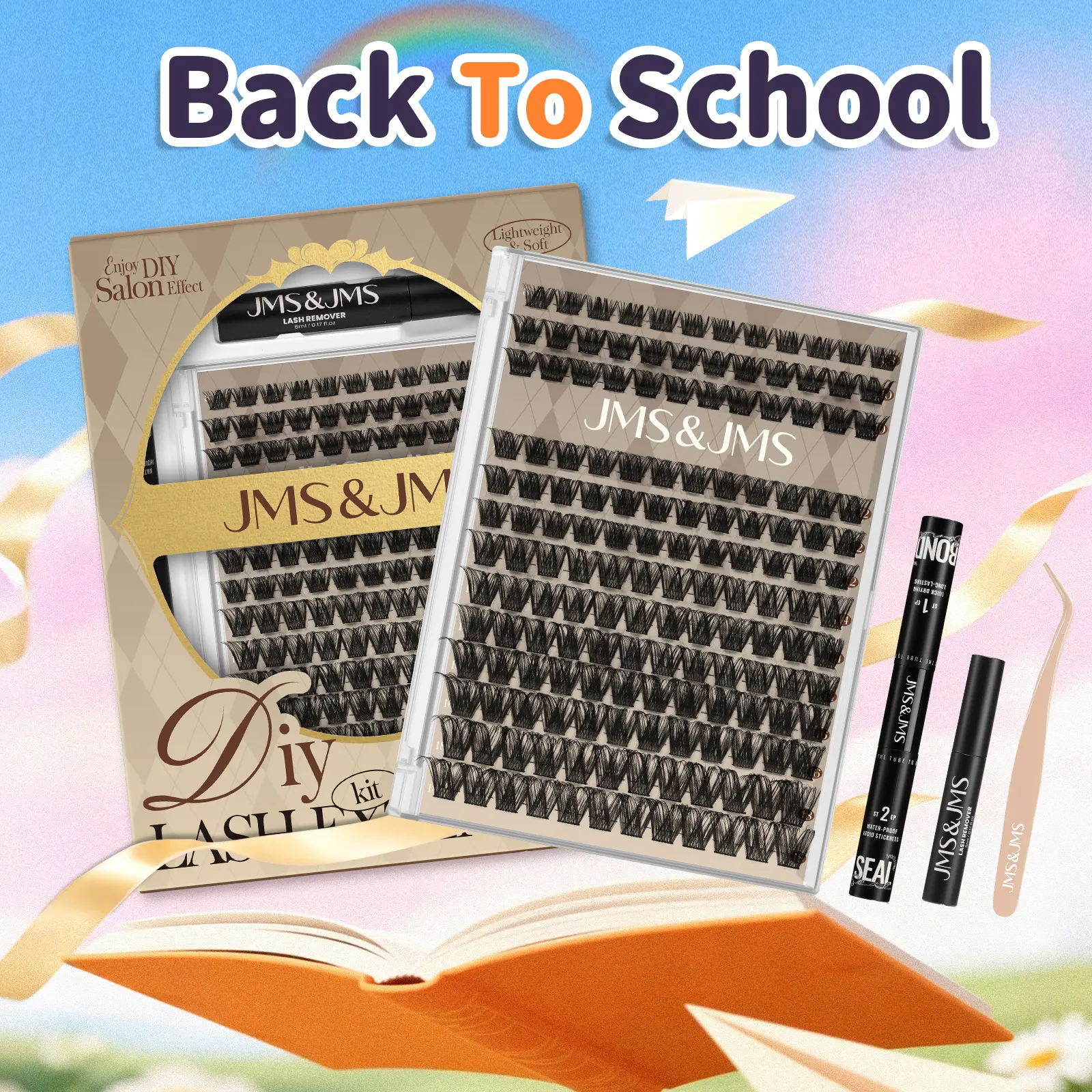 Miss Bella Kit l JMS&JMS Classic 8-18mm Volume D-Curl Eyelash Cluster DIY Lash Extensions at Home Makeup Cosmetic Cat Eye outdoorfun #summeressentials #Backtoschool