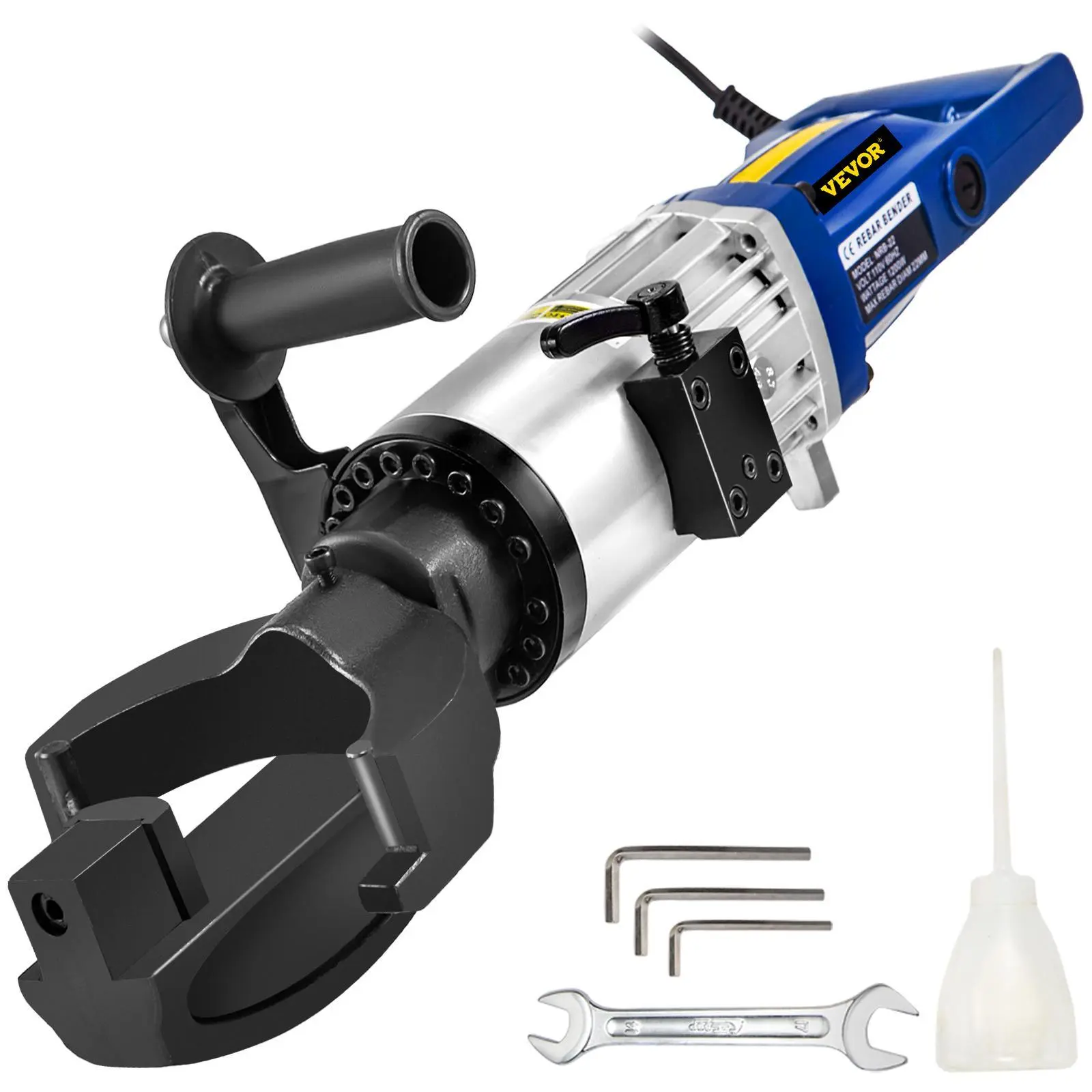 VEVOR 110V Portable Electric Hydraulic Rebar Bender - 1.2KW 0.9in/22mm Inches/mm Portable Tool with Cushioned Grip, Piston Set, Screws & 1-Button Start, 5s Bending Speed Handheld Construction Tool