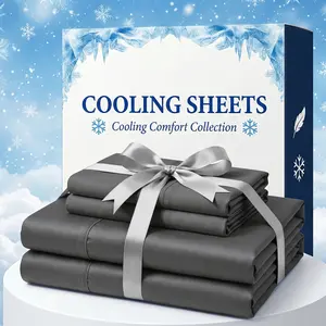 Extra Deep Pocket Bamboo Fiber Bed Sheet Set - Breathable and Cooling Bed Sheet - Luxury Hotel Bed Sheet Set - Soft, Wrinkle-Resistant, and Comfortable - Easily Fits Extra Deep Mattresses. Includes Children's Pillowcases, Flat Sheet, and Fitted Sheet