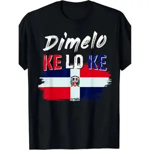 Dominican Republic Flag Printed Cotton Crew Neck Casual T Shirt for Adults All Season Comfortable Fit