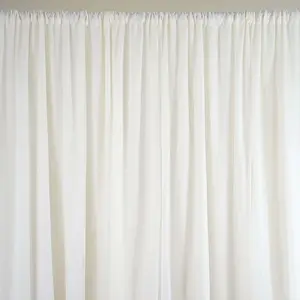 Ivory Chiffon Polyester Backdrop Drape Curtain, Dual Layer Event Divider Panel with Rod Pockets - 20ftx10ft