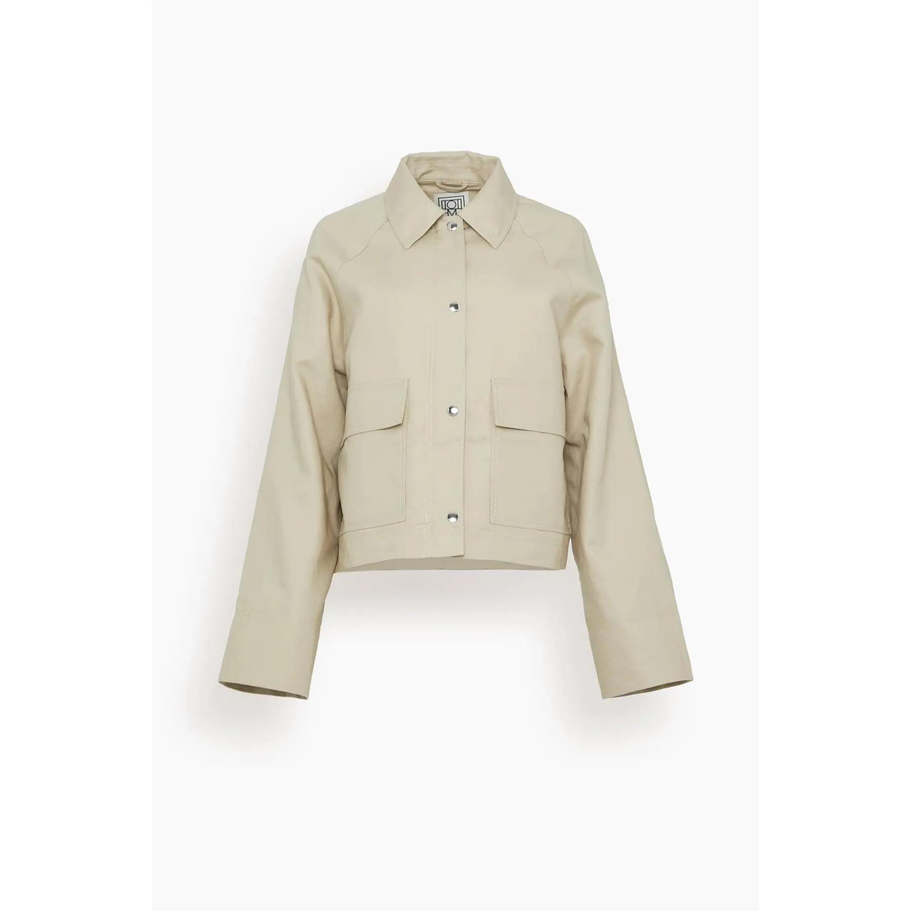 Cropped Cotton Jacket in Sand
