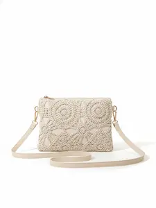 Mini Beach Bag With Wrist Strap & Coin Purse, Women's Shoulder Crossbody Bag, Spring/Summer New Versatile Small Unique Shoulder Bag, Sweet Square Bag , New Year , Beach, Straw Bag