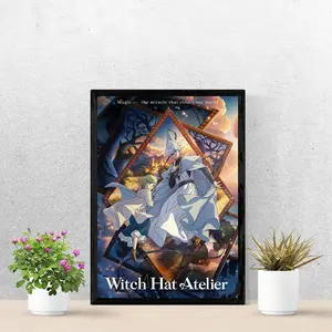 Coco & Qifrey Art Poster, Witch Hat Atelier Fantasy Magic Anime Print, Manga Art Wall Decor, Gift For Fans