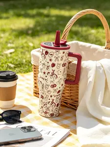 HYDROJUG304 Stainless Steel Insulated Sports Car Cup, Large Capacity, Outdoor Handheld Straw Cup, 40 oz.