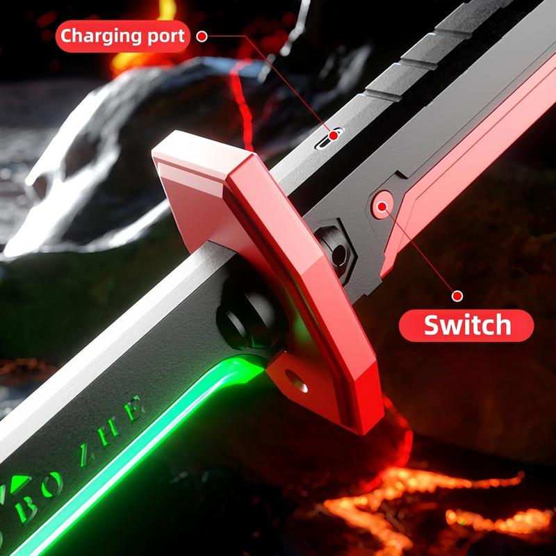 DKD 31.5" Cyberpunk SparkBlade Lightsaber Toy Spark Edition with Sound & Fog, Eight-Color Streaming Light Effect, Type-C Rechargeable for Rave, Cosplay & Display