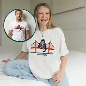 Project Hail Mary 2026 Ryan Gosling B Kliban, Cat San Francisco Shirt, Ryan Gosling Cat Shirt, Golden Gate Bridge Cat, Hail Mary, Project, Ryland Grace Cat Shirt