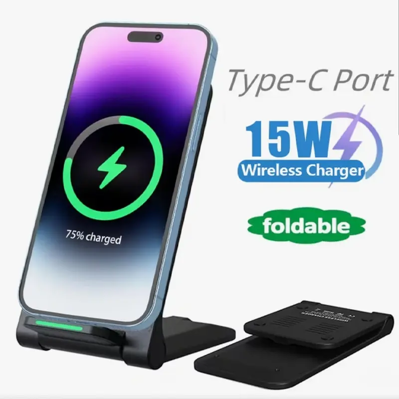 Wireless Charger Stand Pad for iPhone 17 16 15 14 13 12 11 Pro Max Airport Samsung Xiaomi Phone Chargers Foldable Charger Induction Fast Charging Dock Station