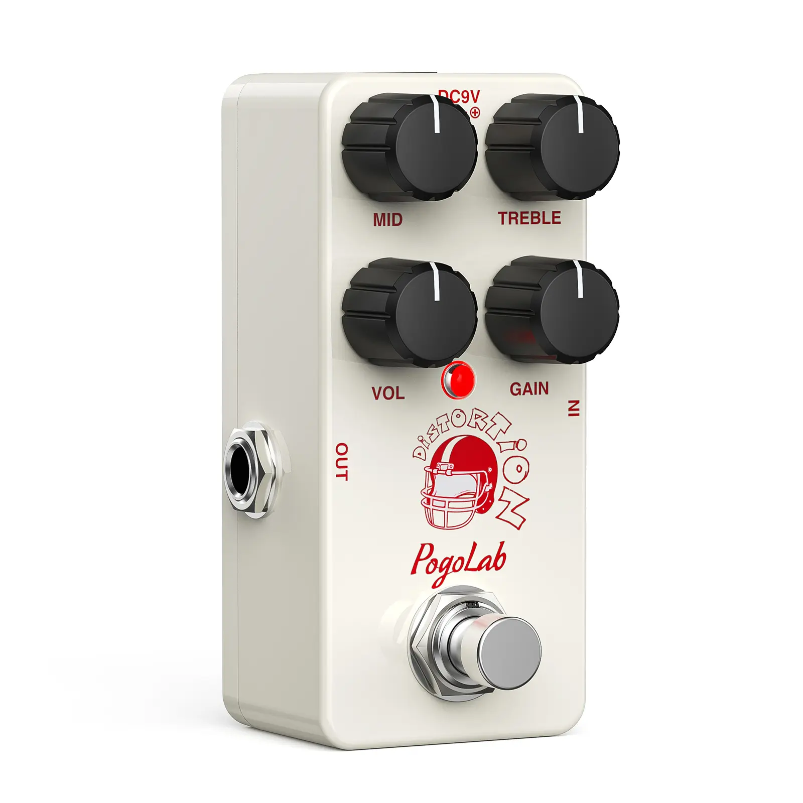 POGOLAB Mini Analog Distortion Guitar Effect Pedal, True Bypass Distortion Pedal, Two-Brand EQ Mid and Treble, for Electric Guitar