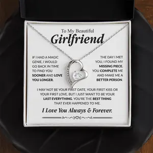 To My Beautiful Girlfriend Heart Pendant Necklace Necklace For Girlfriend, Promise Necklace For Her, Girlfriend Gift Ideas, Birthday Gift For Girlfriend, Gift For Girlfriend, Gift For My Girlfriend, Christmas Necklace For Girlfriend