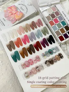 MORDDA Fall/Winter Limited Edition 18Grid Tap Gel Nail Art Kit Perfect For Gradient Ombre And Hand-Painted Designs LED-Cured No-Wash Gel With High Saturation Colors Shiny Finish And Long-Lasting Durability Ideal For DIY Nail Art And Home