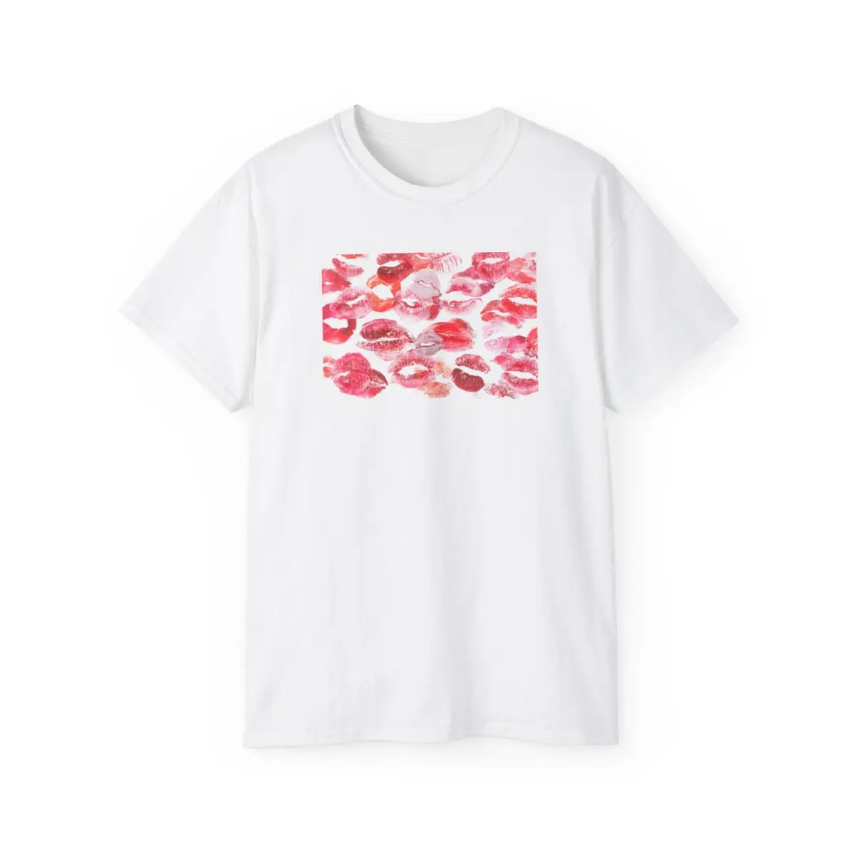 The LoveMark Tee | Viral Kisses Shirt, Boyfriend Valentines Day Gift T-Shirt, Cute Gift for Girlfriend, Trending Lips T-Shirt Casual Womenswear Cotton
