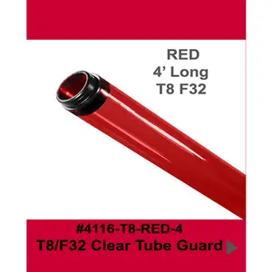 4' Red Tube Guard for T8-F32 Bulb