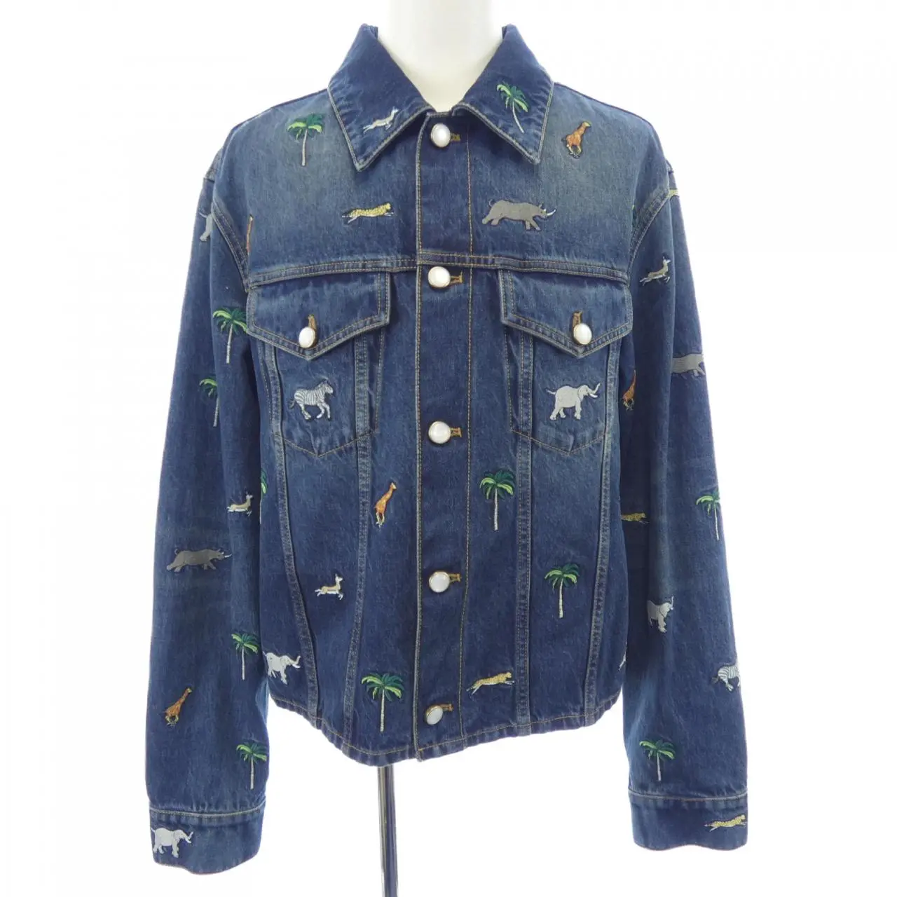 Pre-owned Louis Vuitton Denim Small Leather Goods The Darjeeling Limited Embroidery Jacket