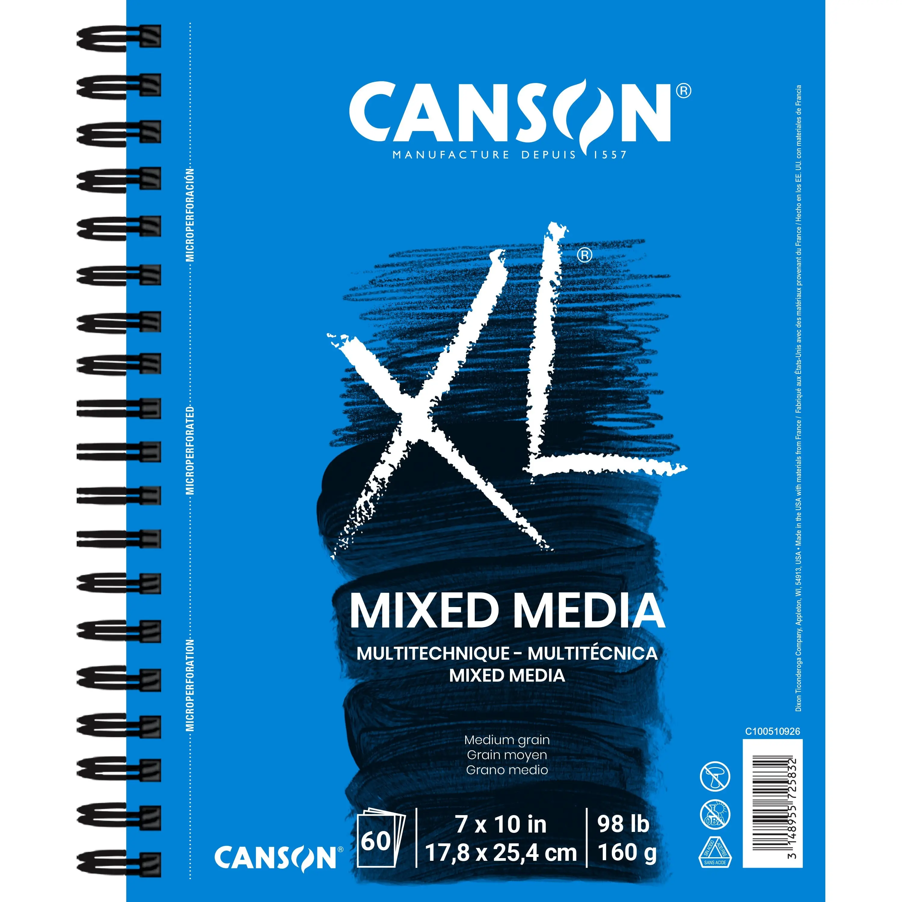 Canson XL Mixed Media Pad - 60 Sheets - Medium Grain - 98 lb Weight - Mixed Media Collection Canson XL Mixed Media Pad - 60 Sheets - Medium Grain - 98 lb Weight - Mixed Media Collection