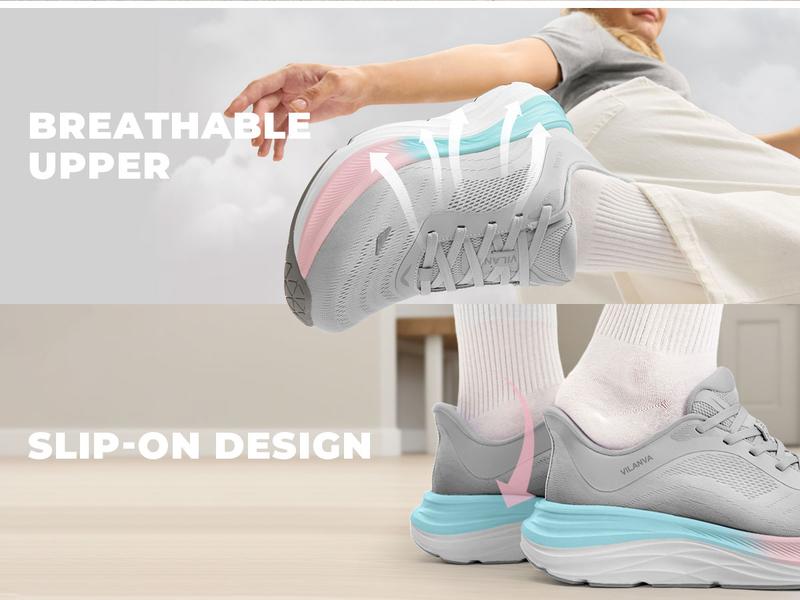 Women's Walking Shoes Cushion Comfortable Running Tennis Shoes Non-Slip Workout Gym Athletic Breathable Fashion Sneakers