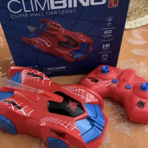 Wall Climbing Spider RC Car for Kids, LED Light Up Remote Control Car with 360 Rotation and Rechargeable Play Remote Controlled Vehicle Toddler Remote Control Car