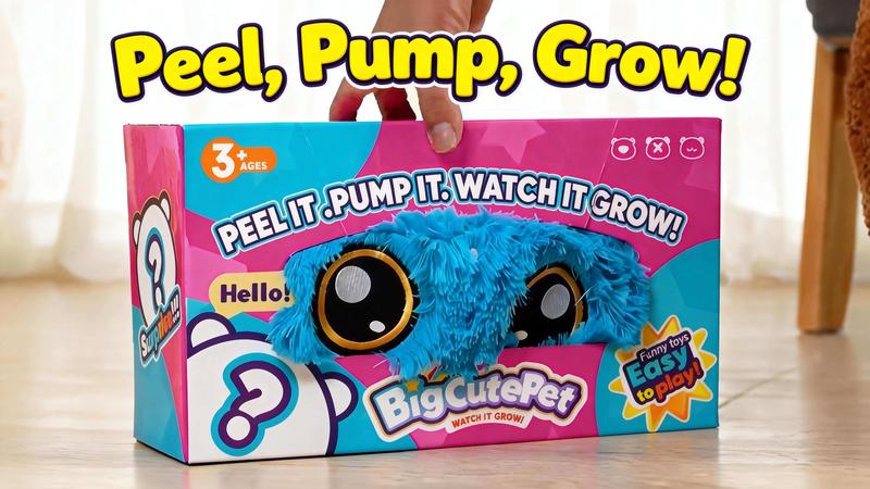 BigCutePet Inflatable Plush Toy  Peel it! Pump it! Watch it GROW! Oversized Cartoon Doll Kids Birthday Gift