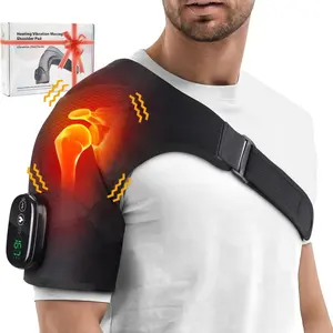 Intelligent touch screen hot compress shoulder stand massager Shoulder Heating Pad -3 heating and vibration modes, 5000mAh large capacity battery, gift for seniors, parents, Christmas gift