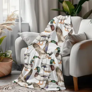 Velveteen Mallard Blanket - A Hunter's Essential Cabin Lodge Blanket | Soft Velveteen Plush Blanket | Toddler Comfy Throw