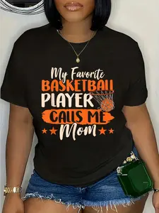 100% Cotton My Favorite Basketball Player Calls Me Mom Team Match T-Shirt
