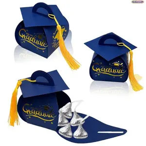 Class of 2026 Graduation Gift Boxes, 10Pcs Cap Shape Party Favor Boxes with Tassel, Cute Candy Boxes for Graduation Party Supplies, Decorative Grad Celebration Set & Party Favors