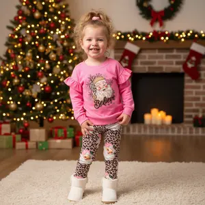 Believe In Santa Pink Cheetah Leggings Outfit