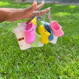 Croc keychain+blue+wipes+pink+yellow+green